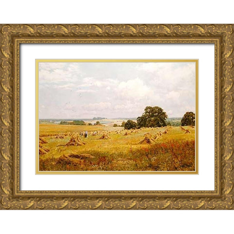 Lovely Peace With Plenty Crowned Gold Ornate Wood Framed Art Print with Double Matting by Waite, Edward Wilkins