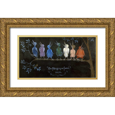 Symphony In Colour Gold Ornate Wood Framed Art Print with Double Matting by Arosenius, Ivar