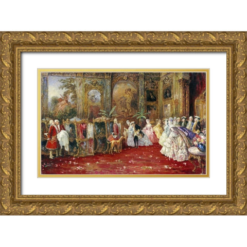 The Awaiting Carriage Gold Ornate Wood Framed Art Print with Double Matting by Barbudo, Salvador Sanchez