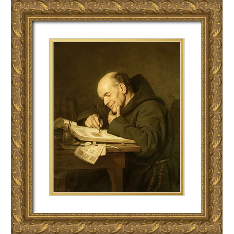 A Steady Hand Gold Ornate Wood Framed Art Print with Double Matting by Bertling, Carl