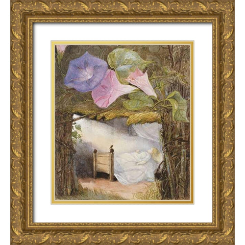 In The Hut There Was Only a Bed Gold Ornate Wood Framed Art Print with Double Matting by Boyle, Eleanor Vere