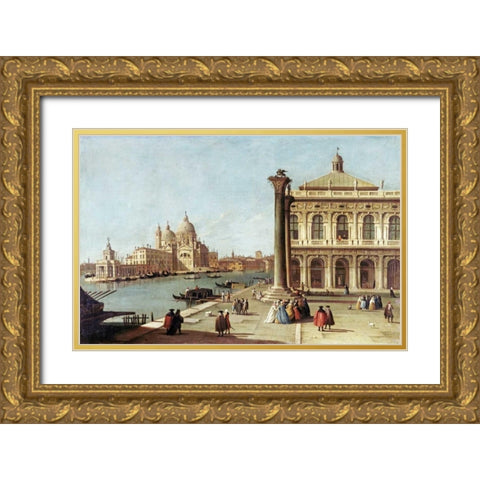 Entrance To Grand Canal, Venice Gold Ornate Wood Framed Art Print with Double Matting by Canal, Giovanni Antonio
