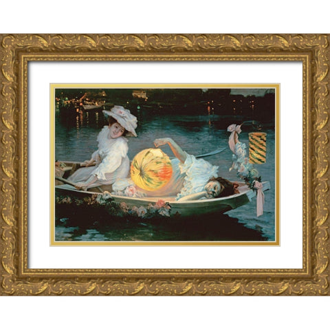 Midsummers Eve Gold Ornate Wood Framed Art Print with Double Matting by Checa y Sanz, Ulpiano