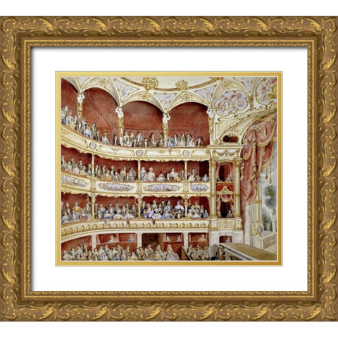 St. Jamess Theatre Gold Ornate Wood Framed Art Print with Double Matting by Crace, John Gregory