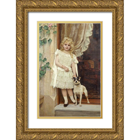 My Best Friend Gold Ornate Wood Framed Art Print with Double Matting by Crawford, Robert Cree