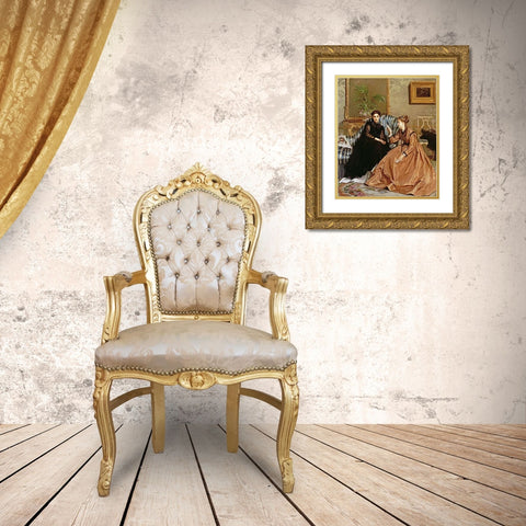 The Consolation Letter Gold Ornate Wood Framed Art Print with Double Matting by De Jonghe, Gustave