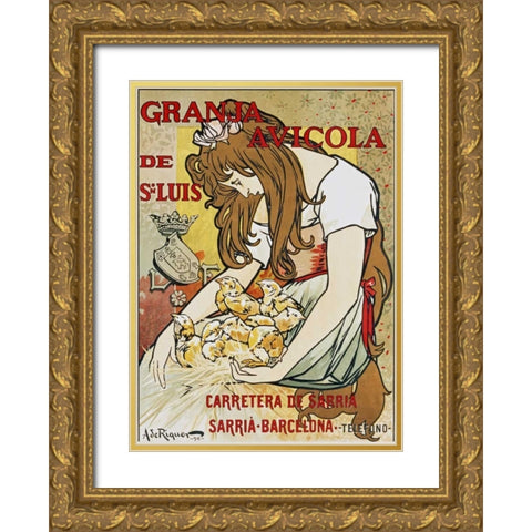Granja Avicola De Sn.Luis Gold Ornate Wood Framed Art Print with Double Matting by De Riquer, Alejandro