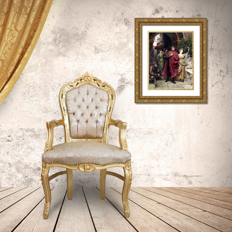 The Symbol Gold Ornate Wood Framed Art Print with Double Matting by Dicksee, Frank