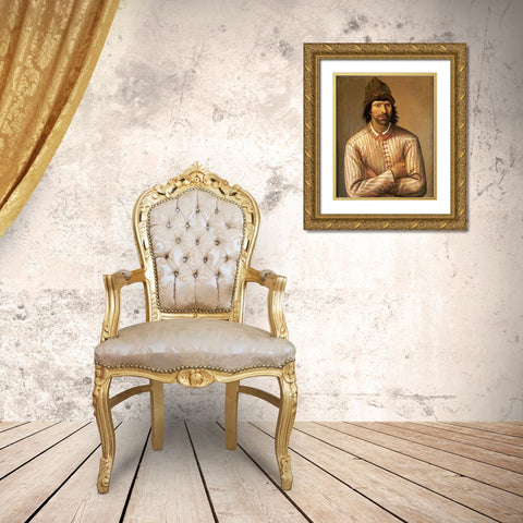 Tsar Peter The Great Gold Ornate Wood Framed Art Print with Double Matting by School, Dutch