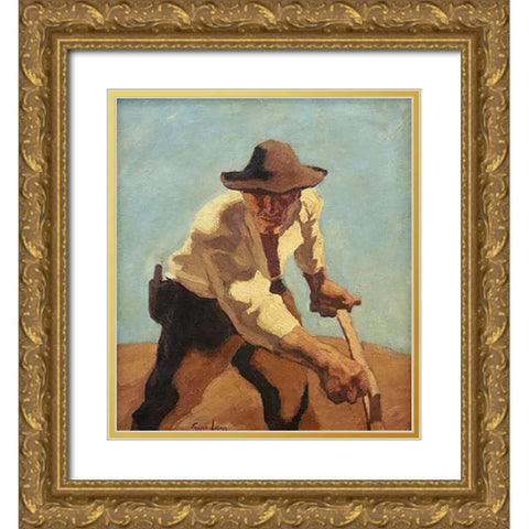 Der Macher Gold Ornate Wood Framed Art Print with Double Matting by Egger-Lienz, Albin