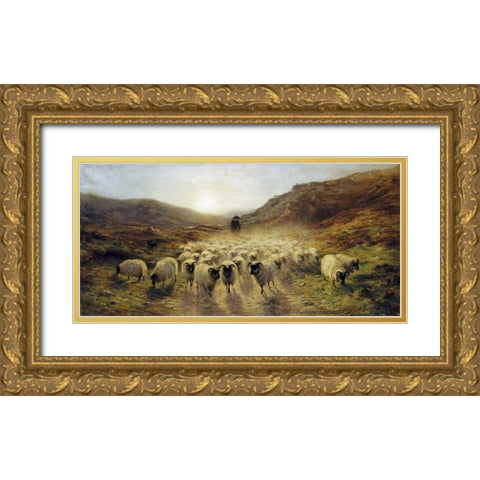Leaving The Hills Gold Ornate Wood Framed Art Print with Double Matting by Farquharson, Joseph