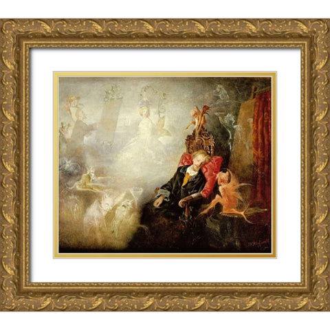 The Painters Dream Gold Ornate Wood Framed Art Print with Double Matting by Fitzgerald, John Anster