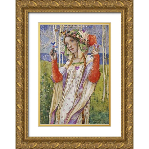 Fairyland Gold Ornate Wood Framed Art Print with Double Matting by Frampton, Edward Reginald