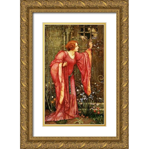 Stone Walls Do Not a Prison Make, Nor Iron Bars a Cage Gold Ornate Wood Framed Art Print with Double Matting by Frampton, Edward Reginald