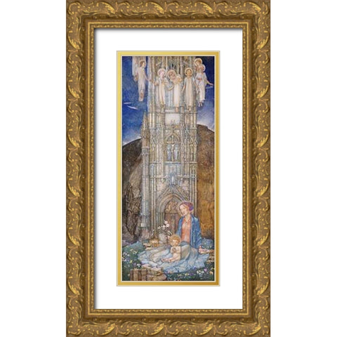 The Gothic Tower Gold Ornate Wood Framed Art Print with Double Matting by Frampton, Edward Reginald