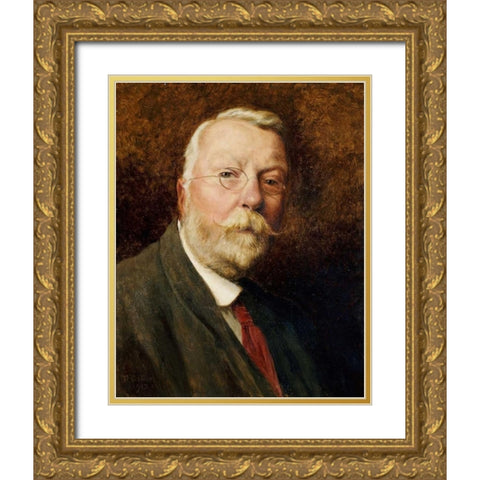 A Self Portrait Gold Ornate Wood Framed Art Print with Double Matting by Gallon, Robert