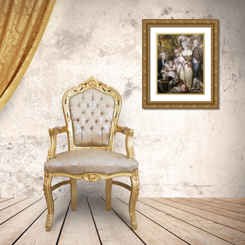 Group Portrait of Sir John Taylor Gold Ornate Wood Framed Art Print with Double Matting by Gardner, Daniel