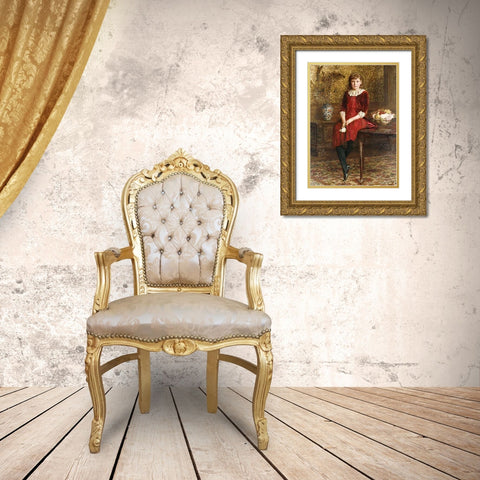 Portrait of Mabel Gold Ornate Wood Framed Art Print with Double Matting by Gregory, Edward John