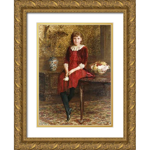Portrait of Mabel Gold Ornate Wood Framed Art Print with Double Matting by Gregory, Edward John
