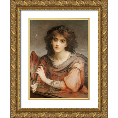 Luna Gold Ornate Wood Framed Art Print with Double Matting by Halle, Charles Edward