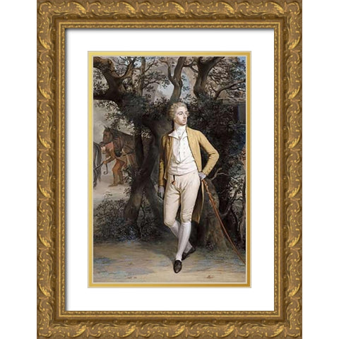 Arthur Hill, 2nd Marquess of Downshire Gold Ornate Wood Framed Art Print with Double Matting by Hamilton, Hugh Douglas