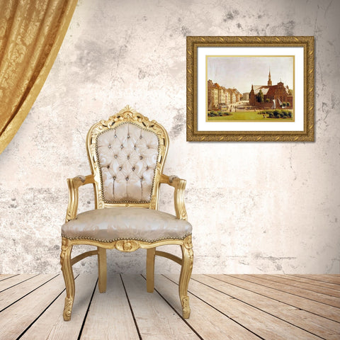 The Palace Square, Copenhagen Gold Ornate Wood Framed Art Print with Double Matting by Hansen, Constantin