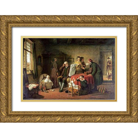 Try Dese Pair Gold Ornate Wood Framed Art Print with Double Matting by Hardy, Frederick Daniel