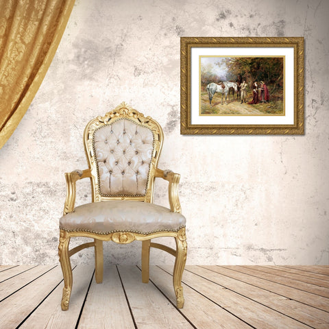 The Fortune Teller Gold Ornate Wood Framed Art Print with Double Matting by Hardy, Heywood