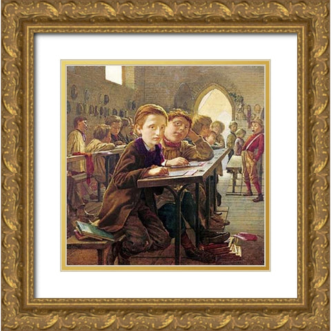 In The Classroom Gold Ornate Wood Framed Art Print with Double Matting by Harris, J.