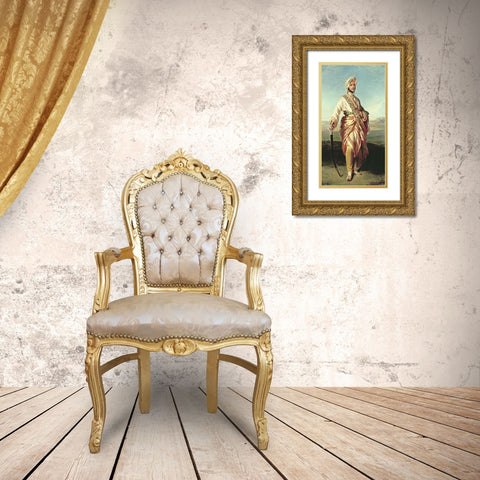 Portrait of The Maharajah Gold Ornate Wood Framed Art Print with Double Matting by Hawkins, Janet