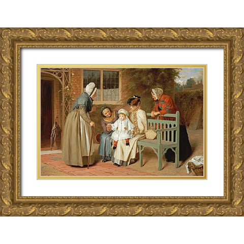 The Centre of Attraction Gold Ornate Wood Framed Art Print with Double Matting by Hayllar, James