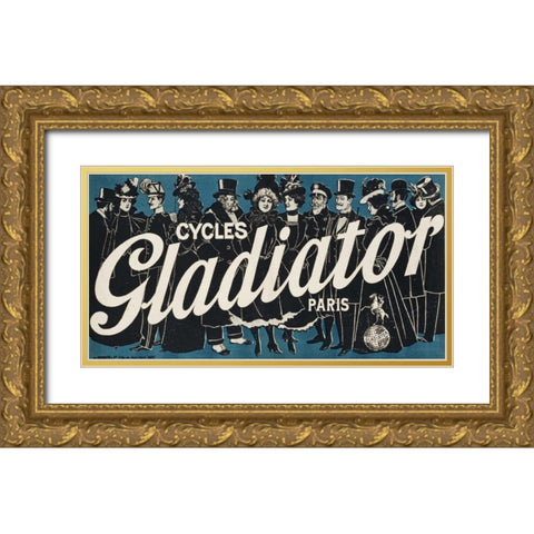 Cycles Gladiator Gold Ornate Wood Framed Art Print with Double Matting by Henri, Paolo