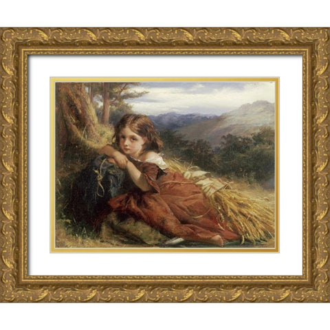 An Autumn Afternoon Gold Ornate Wood Framed Art Print with Double Matting by Herdman, Robert