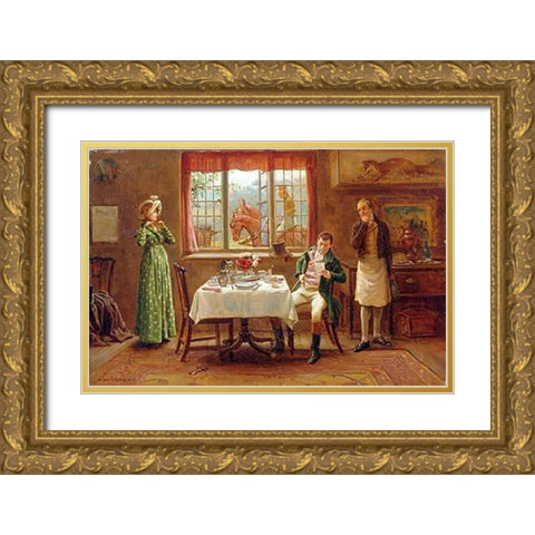 The Departure Gold Ornate Wood Framed Art Print with Double Matting by Kilburne, George Goodwin