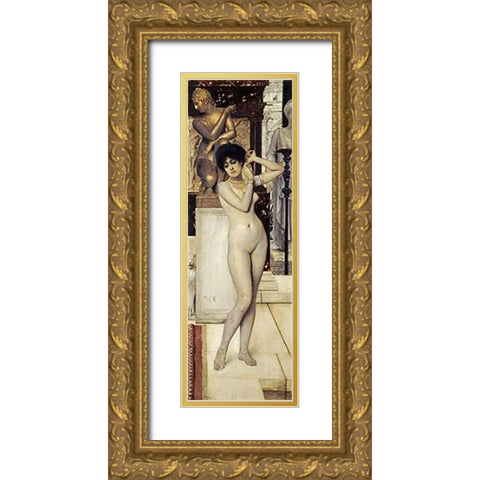 Skigge Und Eingelstudie Fur Die Allegorie Der Skulptur Gold Ornate Wood Framed Art Print with Double Matting by Klimt, Gustav