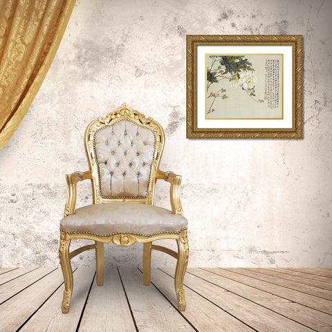 Flowers. From An Album of Ten Leaves Gold Ornate Wood Framed Art Print with Double Matting by Lian, Ju