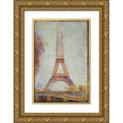 La Tour Eiffel Gold Ornate Wood Framed Art Print with Double Matting by Palmie, Charles
