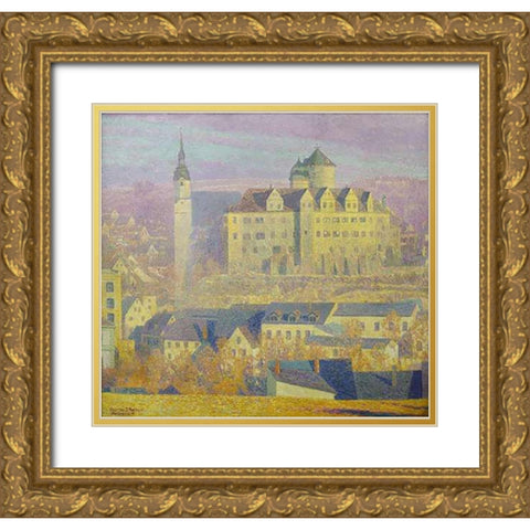Zschopau Gold Ornate Wood Framed Art Print with Double Matting by Palmie, Charles