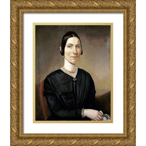 Portrait of Ann CoMuseumells Gold Ornate Wood Framed Art Print with Double Matting by Parr, David