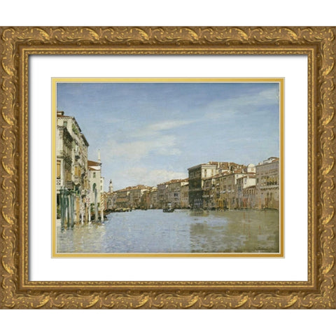 The Grand Canal, Venice Gold Ornate Wood Framed Art Print with Double Matting by Pasini, Alberto
