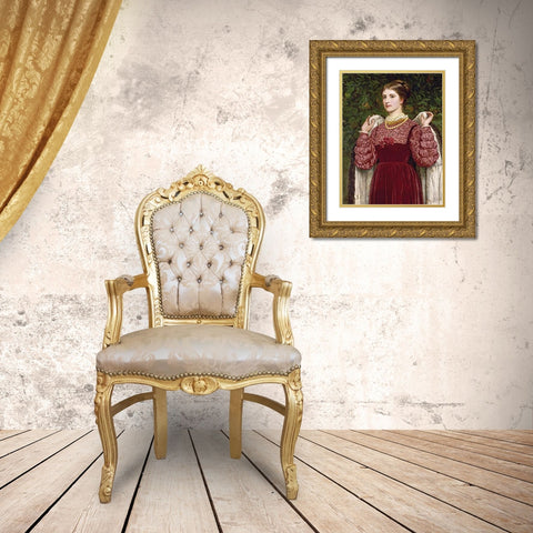 Dressing Up Gold Ornate Wood Framed Art Print with Double Matting by Perugini, Charles Edward