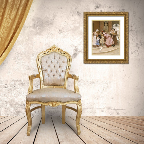 The Homecoming Gold Ornate Wood Framed Art Print with Double Matting by Pinchart, Emile-August