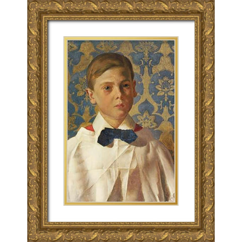 The Chorister Gold Ornate Wood Framed Art Print with Double Matting by Pollitt, C. Stanley