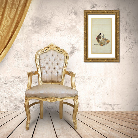 Longevity Gold Ornate Wood Framed Art Print with Double Matting by Qi, Gia