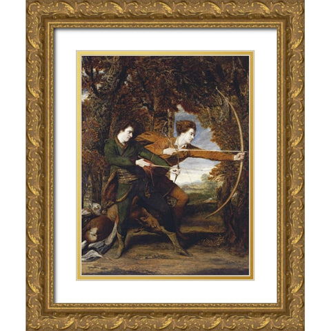 The Archers Gold Ornate Wood Framed Art Print with Double Matting by Reynolds, Sir Joshua