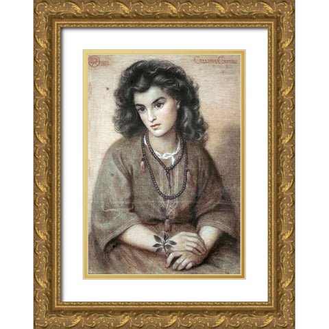 Calliope Coronio Gold Ornate Wood Framed Art Print with Double Matting by Charles Rossetti, Dante Gabriel