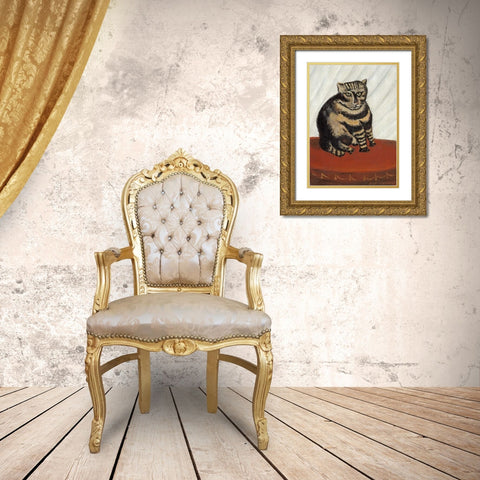 The Tabby Gold Ornate Wood Framed Art Print with Double Matting by Rousseau, Henri