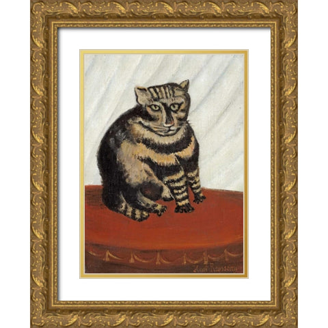 The Tabby Gold Ornate Wood Framed Art Print with Double Matting by Rousseau, Henri