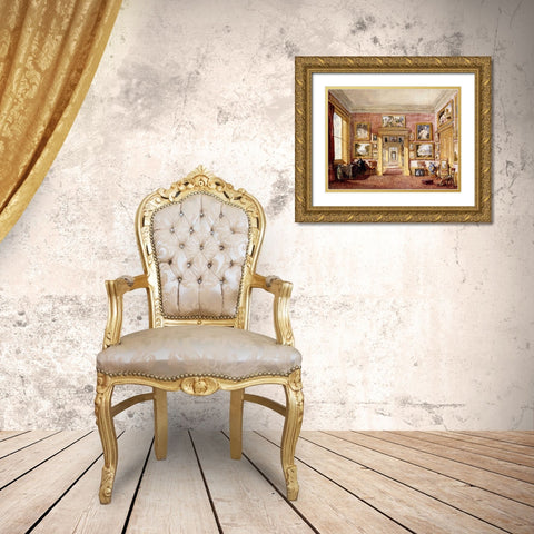 The Dining Room at Thirlestaine House Gold Ornate Wood Framed Art Print with Double Matting by Rushout-Bowles, Harriet