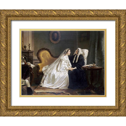 Some Good Advice Gold Ornate Wood Framed Art Print with Double Matting by Scholten, Hendrik Jacobus